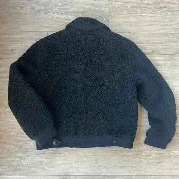 - Lucky Brand Black Sherpa Trucker Coat Jacket Size XS - Picture 4 of 7